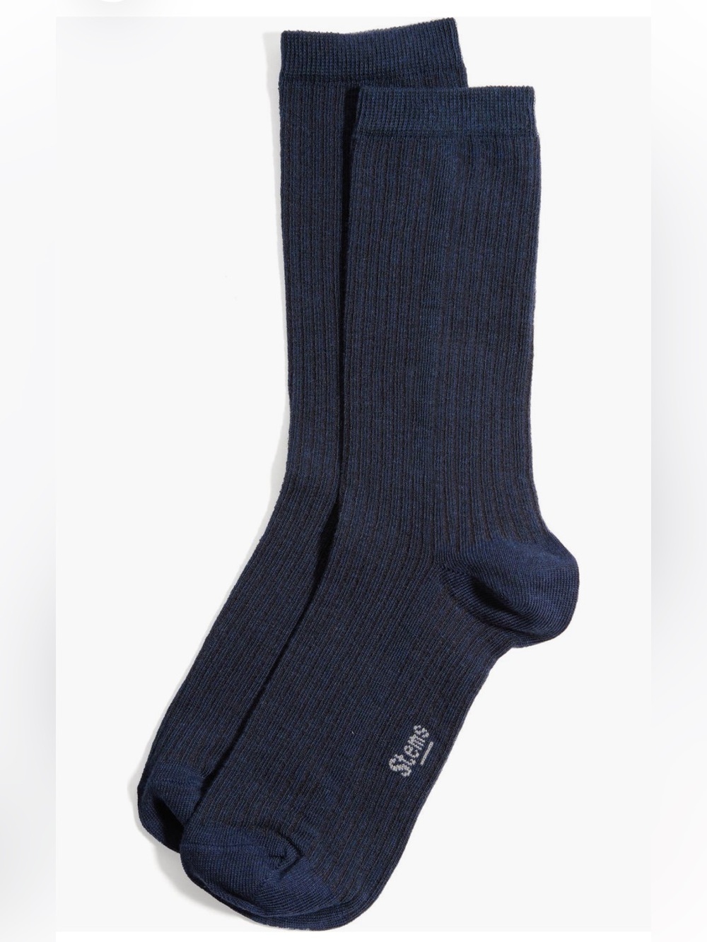 Stems Cotton & Cashmere Blend Crew Socks Navy Color Size 9-11 NWT Made in Italy